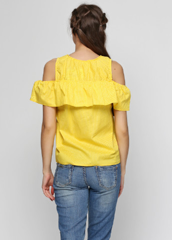 Желтая летняя блуза No Brand
