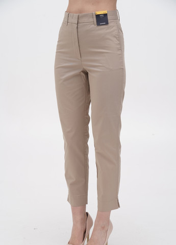 Бежевые кэжуал летние укороченные брюки Marks & Spencer