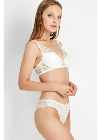 Молочный мягкий бюстгальтер soft из тонкого поролона и кружева без push-up шампань 8169-056 Anabel Arto