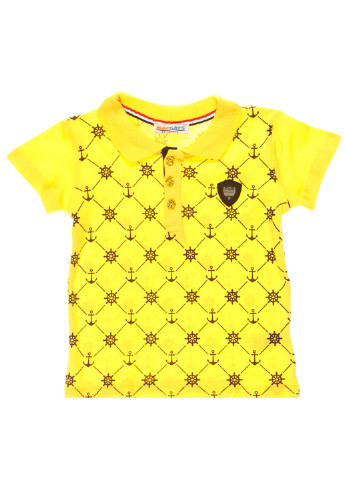 Желтая футболка поло для мальчиков Mackays с геометрическим узором