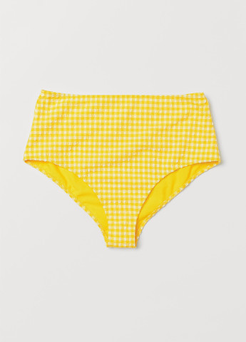 Желтые купальные трусики-плавки в клетку H&M
