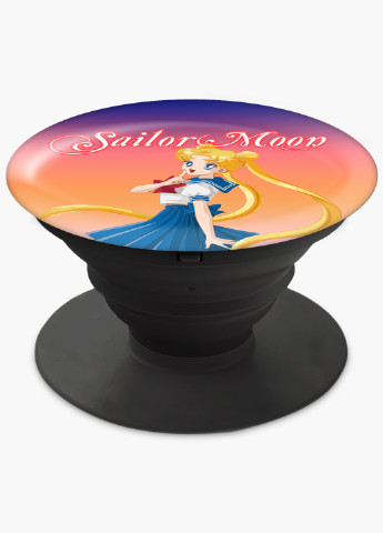 Попсокет (Popsockets) тримач для смартфону Сейлор Мун (Sailor Moon) (8754-2928) Чорний MobiPrint (229014754)
