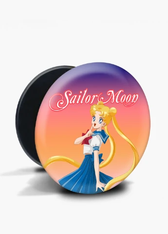 Попсокет (Popsockets) тримач для смартфону Сейлор Мун (Sailor Moon) (8754-2928) Чорний MobiPrint (229014754)