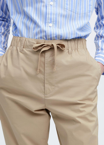 Бежевые кэжуал демисезонные прямые брюки Uniqlo