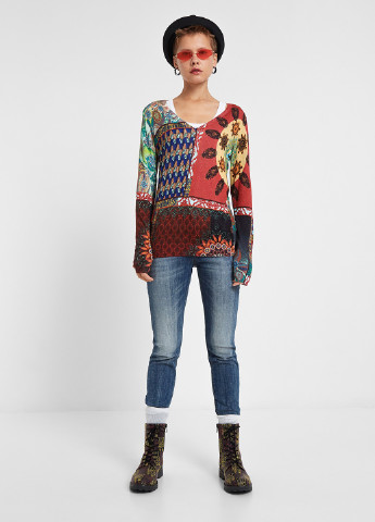 Бордовый демисезонный пуловер пуловер Desigual