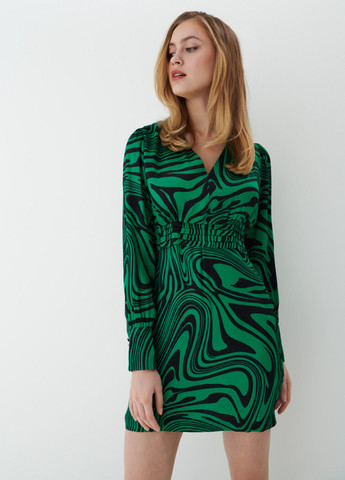Зелена кежуал сукня Mohito з абстрактним візерунком