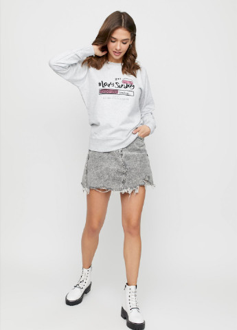 Сірий світшот жіночий /no flis/ YAPPI малюнок (251467823)