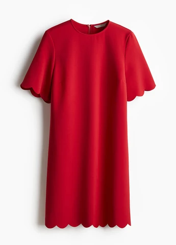 Красное деловое, кэжуал платье H&M однотонное