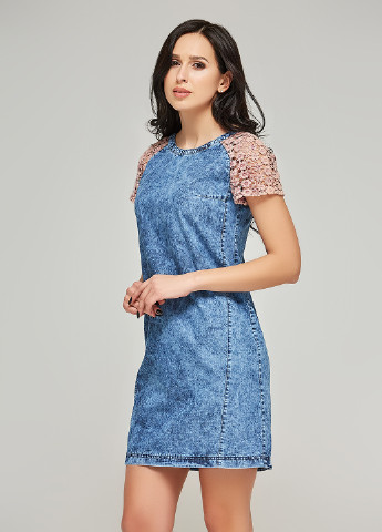 Синее кэжуал платье платье-футболка MN однотонное