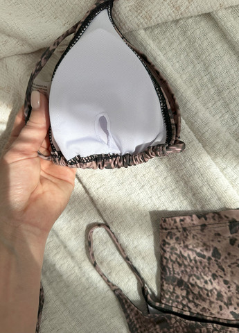 Коричневий літній пляжний комплект жіночий (купальник, спідниця) бікіні, роздільний NOVA VEGA