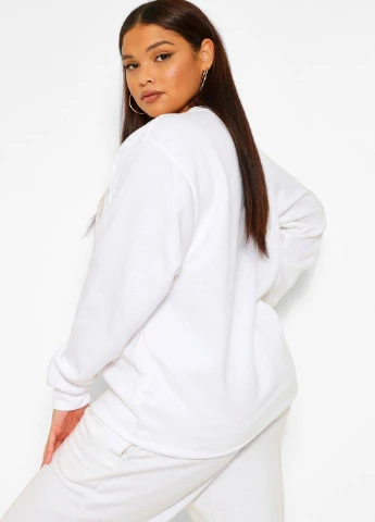 Белый свитшот Boohoo рисунок без декора (249991273)