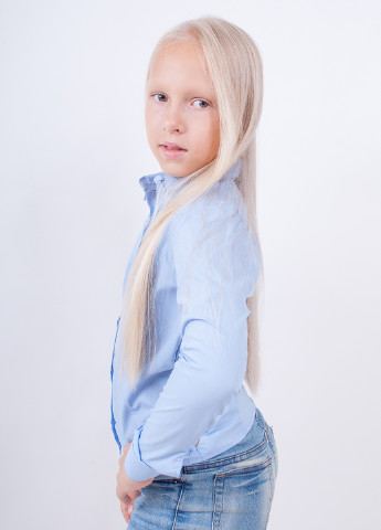 Голубой кэжуал рубашка однотонная Kids Couture с длинным рукавом