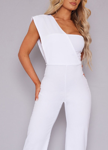 Комбінезон PrettyLittleThing комбінезон-брюки однотонний білий кежуал поліестер