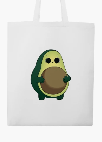 Эко сумка шоппер белая Авокадо (Avocado) (9227-2031-WT2) Еко сумка шоппер біла 41*35 см MobiPrint (219151145)
