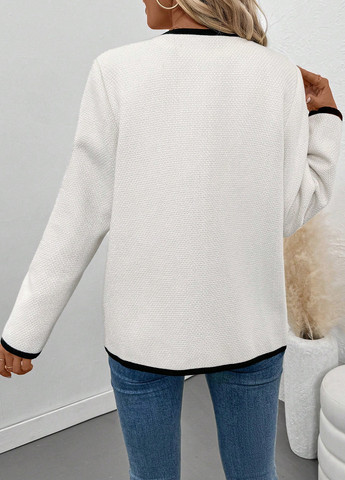 Белый женский жакет SHEIN колор блок - демисезонный