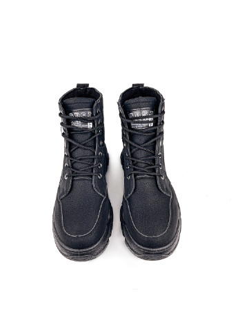 Черные осенние удобные мужские ботинки черные нубук на каждый день Fashion