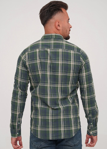 Оливковковая (хаки) кэжуал рубашка в клетку Trend Collection