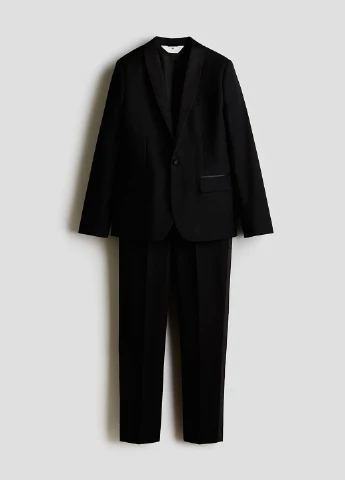 Черный демисезонный костюм (пиджак, брюки) H&M