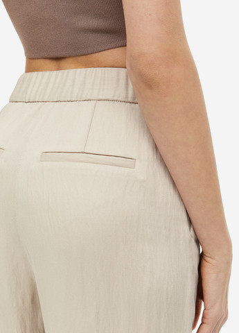 Светло-бежевые кэжуал демисезонные клеш брюки H&M