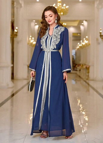 Синя вечірня сукня SHEIN однотонна