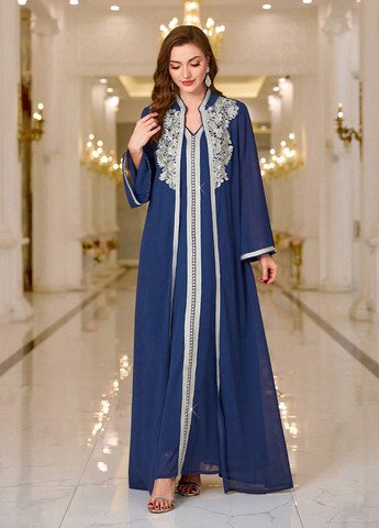 Синя вечірня сукня SHEIN однотонна