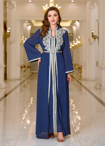 Синя вечірня сукня SHEIN однотонна