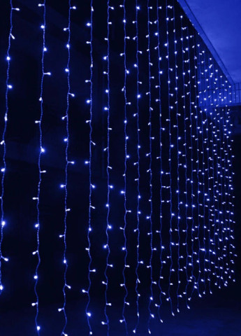 Новогодняя праздничная светодиодная гирлянда водопад дождь штора 480 Led 3х3 м (473553-Prob) Синяя Unbranded (255243145)