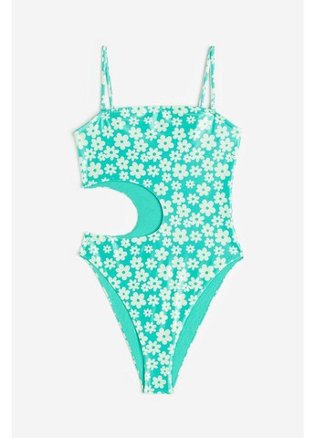 Зеленый летний купальник бандо H&M