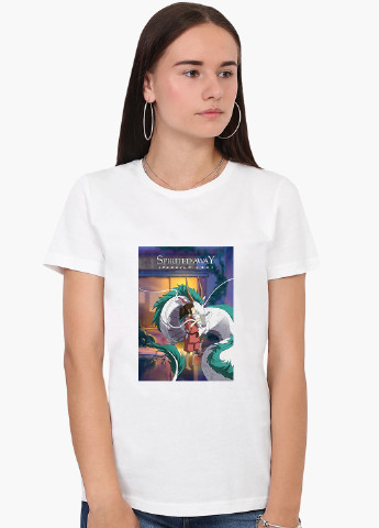Белая демисезон футболка женская тихиро огино сэн и хаку унесённые призраками (spirited away) белый (8976-2829) xxl MobiPrint
