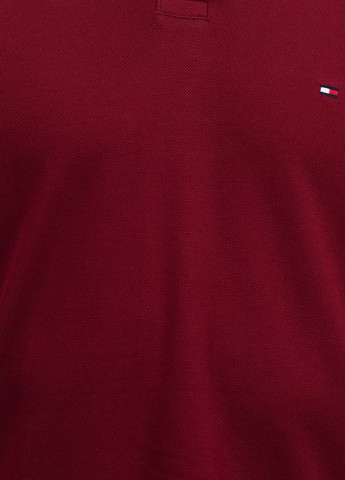 Бордовая футболка-поло для мужчин Tommy Hilfiger однотонная