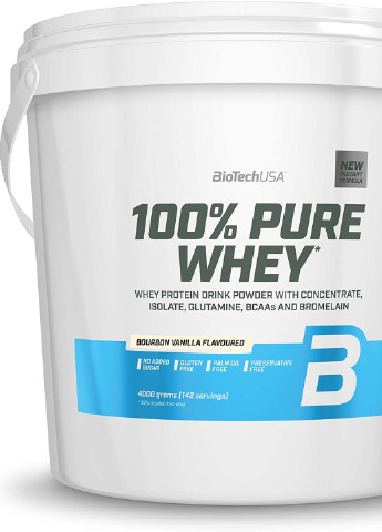 Протеин 100% Pure Whey 4000g (Bourbon vanilla) Biotech (255622450)