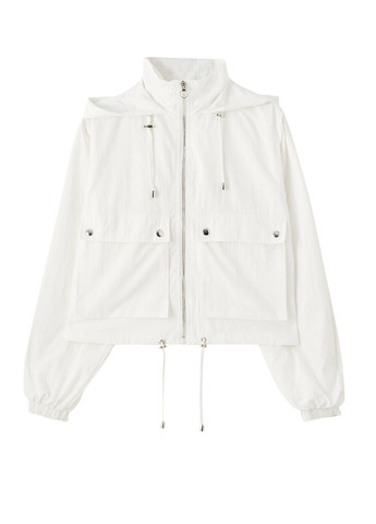Белая демисезонная куртка Pull & Bear