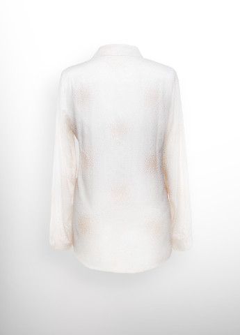 Молочная демисезонная блуза-рубашка с принтом в68 Luxik