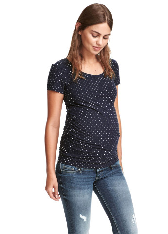 Темно-синяя летняя футболка для беременных H&M