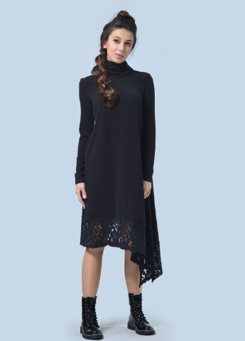 Чорна кежуал сукня, сукня сукня светр Agata Webers однотонна