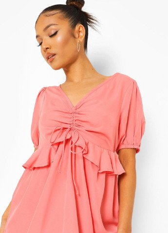 Світло-рожева кежуал сукня кльош Boohoo однотонна