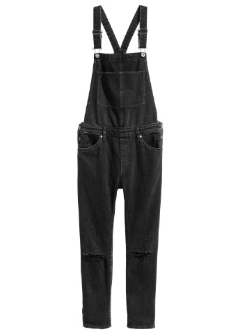 Комбінезон H&M комбінезон-брюки однотонний чорний джинсовий