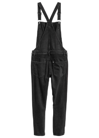 Комбинезон H&M комбинезон-брюки однотонный чёрный денил
