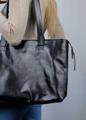 Женская кожаная сумка шоппер чёрная. Сумка тоут из кожи на плечо. Air Kozhanty (224402311)