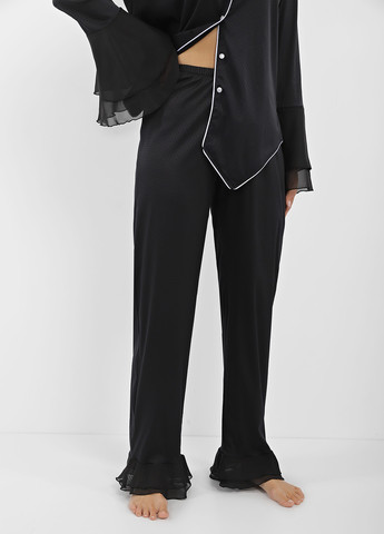 Черный демисезонный комплект (блуза, брюки) Silence