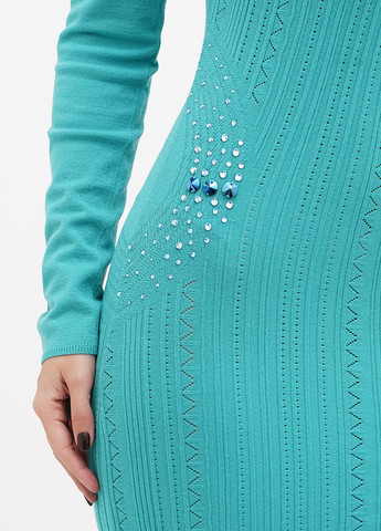 Голубое кэжуал платье силуэтная Sassofono однотонное