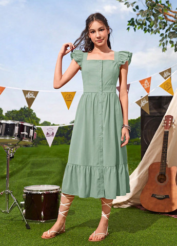 Светло-зелёное платье SHEIN (324691928)