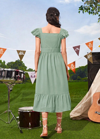 Светло-зелёное платье SHEIN (324691928)