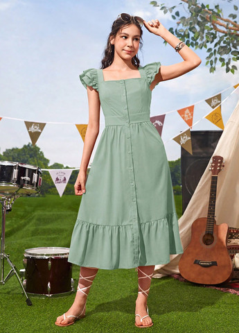 Светло-зелёное платье SHEIN (324691928)