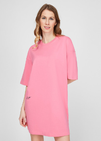 Розовое кэжуал платье платье-футболка Replay однотонное