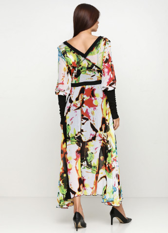 Комбинированное кэжуал платье No Brand с абстрактным узором