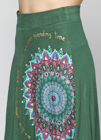 Зеленая кэжуал с рисунком юбка Desigual мини