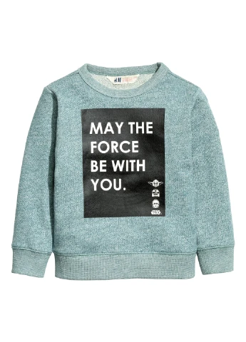 H&M світшоти напис м'ятний кежуал бавовна