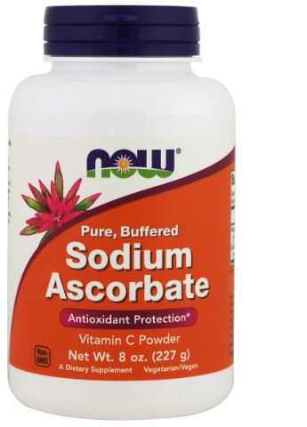 Аскорбат натрия,, Sodium Ascorbat, порошок, 227 г Now Foods (228293036)