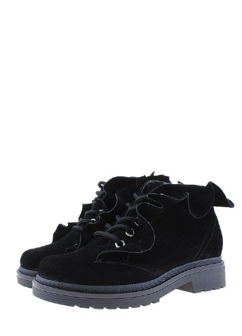Осенние ботинки r639-11 черный Eleni из натуральной замши
